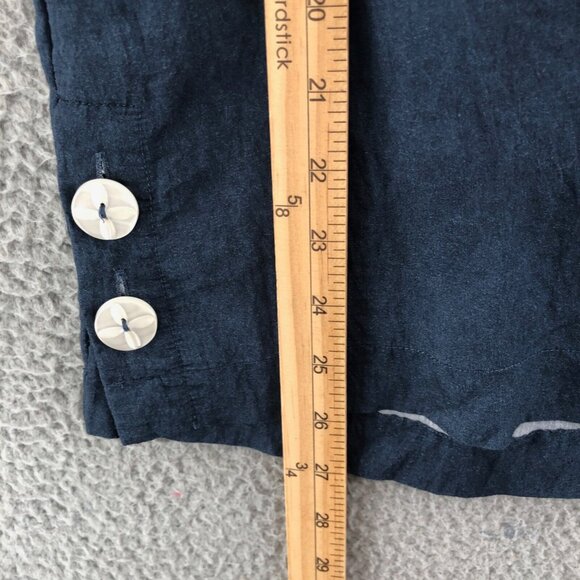 Ali Miles Tunic Womens Small Navy Tie Dye Polka Dot 3/4 Sleeve Oversized Buttons - Picture 9 of 10